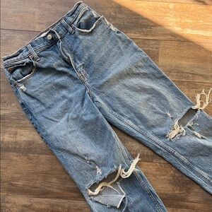 Abercrombie & Fitch Light Blue Distressed Relaxed Jeans